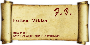 Felber Viktor névjegykártya